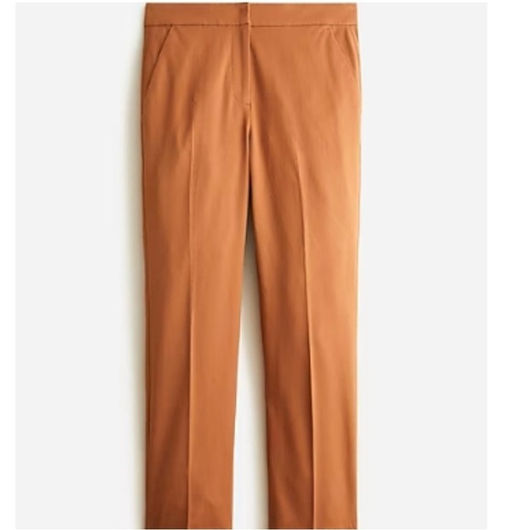 NWT J. Crew Size 14T Tall Brown Kate Straight Let Bi Stretch Cotton Pants BF403 - Picture 1 of 6